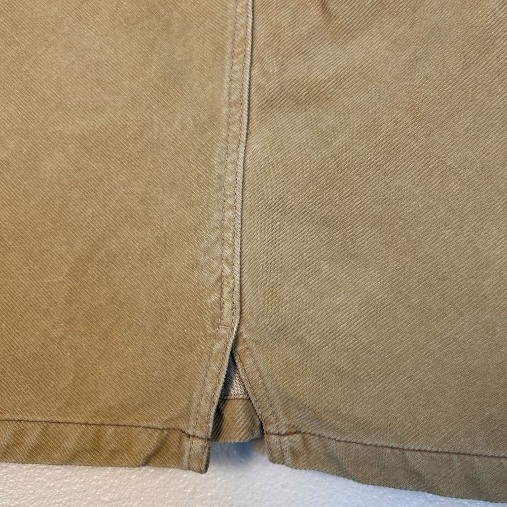 Gap Tan Khaki Corduroy Mini Skirt Stretch Double Button Size 10 Fall - Picture 7 of 8